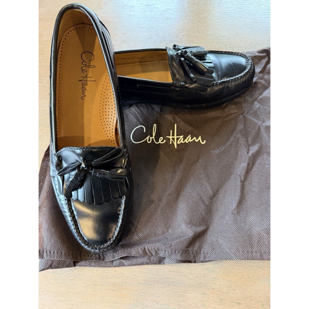 Cole Haan Loafers Men's Size 10D Pinch Kiltie Tassel Black Leather CO 2691 EUC
